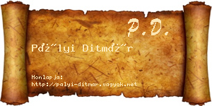 Pályi Ditmár névjegykártya